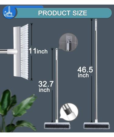 XUXRUS Floor Scrub Brush Long Handle Stainless Steel Push Broom Stiff Bristle Brush Scrubber Cleaning Brush for Bathroom Living Room Roof Garage Swimming Patio Pool White Grey - Buy Online on GoSupps.com
