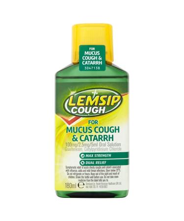 Lemsip Cough for Mucus Cough & Catarrh 100mg/2.5mg/5ml Oral Solution 180ml