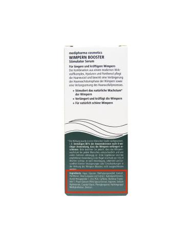 Medipharma Cosmetics Eyelash Booster Serum - Natural Silicon & Paraben Free - Best Lash & Eyebrow Growth Enhancer for Fuller Thicker Healthier Lashes - Buy Online on GoSupps.com