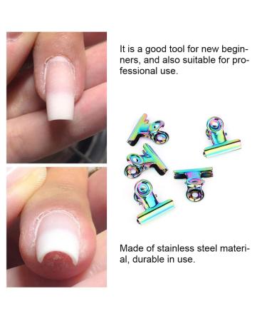 Anggrek C-Curve Nail Extension Clips - 5pcs Stainless Steel UV LED Polygel Nail Type Accessories - Buy Online on GoSupps.com