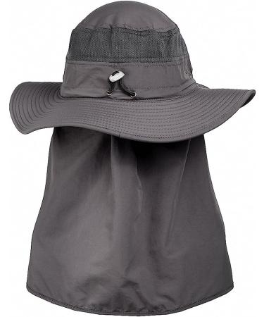 Ddyoutdoor Fashion Summer Sun Protection Fishing Cap with Neck Face Flap, Wide Brim - Dark Gray - Buy Online on GoSupps.com