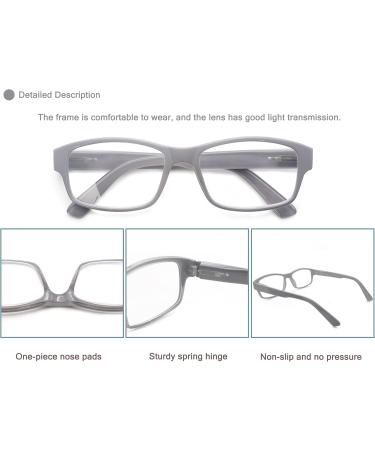 Shop Heeyyok Reading Glasses for Men - Large Rectangular Comfortable Fit 4 Pack - Stylish & Durable 2.0 Diopter Eyewear for Large Heads - Buy Online on GoSupps.com