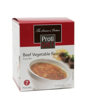 Protidiet Beef Vegetable Flavor Protein Soup Mix (7 - 6.2 oz Pouches)