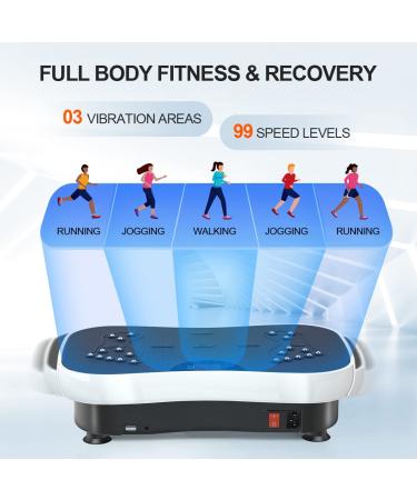 Vibration Plate Exercise Machine with Remote Control & Resistance Bands - Black & White - Buy Online on GoSupps.com