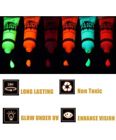 6pcs Glow In The Dark UV Face Paint Set for Halloween, Party & Cosplay - Buy Online on GoSupps.com