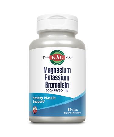 KAL Magnesium Potassium Bromelain Tablets 60 Count