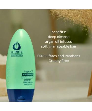 Buy ULTIMATE Moroccan Argan Oil Mint Shampoo 300ml - Sulfate Free & Color Safe - Nourishing Argan Oil for Healthy Hair - Buy Online on GoSupps.com