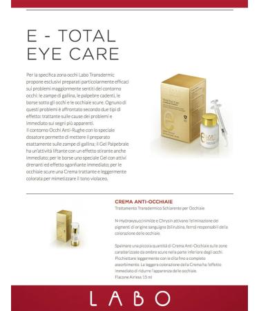 LABO Transdermic E Total Eye Care Cream - Anti-Circles Treatment | 15 ml Airless Bottle for Dark Circles & Puffiness - Buy Online on GoSupps.com