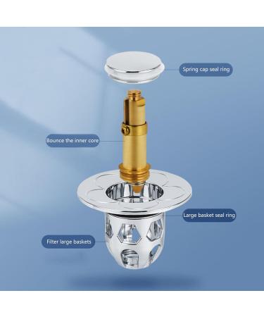 Popup Sink Plug Drain Strainer Drain Fitting Plug for Countertop Sinks with Anti-Clogging Strainer 6x6x6cm/2.4x2.4x2.4inch Brass - Buy Online on GoSupps.com