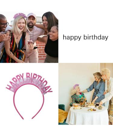 Guqqeuc Happy Birthday Tiara Birthday Crown Birthday Accessories for Women Girls Birthday Party Favours Birthday Headband Hairband Red - Buy Online on GoSupps.com