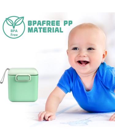 Aolso Baby Milk Powder Dispenser 800ml - Green | Formula Dispenser with Sealed Cover and Spoon | Travel Milk Powder Storage Container - Buy Online on GoSupps.com