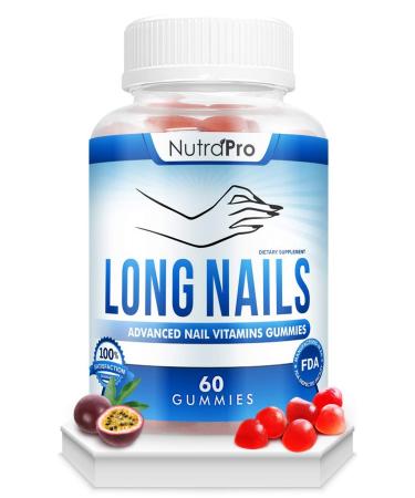 Nail Growth Vitamins for Stronger Nail - No More Chipped Nails.Nail Strengthener And Growth Supplement Gummies  Grow Strong Long Nails With Biotin And Collagen Gummies. 60 Count (Pack of 1)