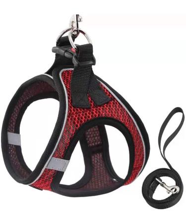 LOOK ANDES CARE CARRAME - Adjustable Reflective Cat Harness with Leash and Breakable Dishes for Cats & Puppies (30-35cm Chest) - Red - Buy Online on GoSupps.com