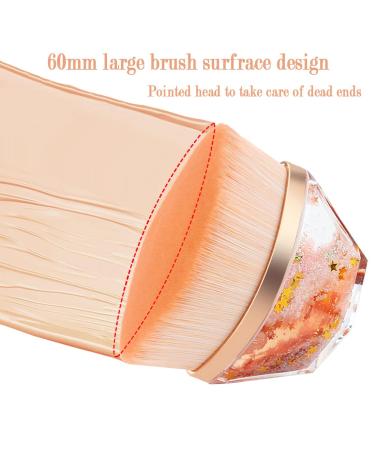 Flat Top Kabuki Brush - Champagne-gold | Foundation Makeup Brush for Face Blush Liquid Powder with Protective Case - Buy Online on GoSupps.com