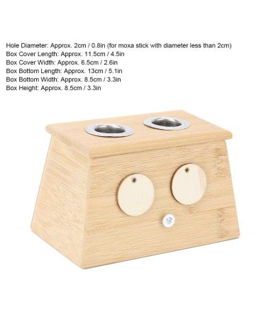 Bamboo Moxa Moxibustion Box - 2 Holes Moxa Roller Stick Holder | Moxibustion Tool for Effective Therapy - Buy Online on GoSupps.com