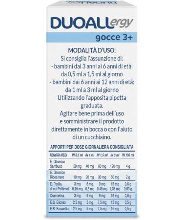  GPP SRL Biodemia DUOALLERGY GOCCE 3+ elderberry blackcurrant perilla helichrysum boswellia quercetin supports the prevention and treatment of allergies bottle 30 ml - Buy Online on GoSupps.com