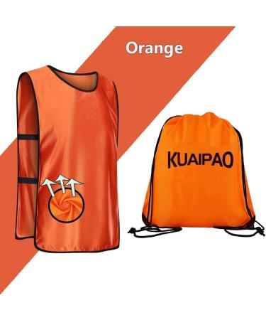 KUAIPAO Soccer Pinnies Training Vests - Orange, Size Large | Team Practice Jersey for Kids, Youth, and Adults - Buy Online on GoSupps.com
