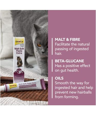 GimCat Malt-Soft Paste Extra - This anti-hairball cat snack aids passage of hairballs - 1 tube (1 x 50 g) 50 g (Pack of 1) - Buy Online on GoSupps.com