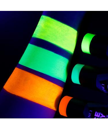 Buy Neon Face Body Paint Sticks Kits - Glow in the Dark DE LANCI Blacklight Reactive Makeup for Adults & Kids - Perfect Blendable Neon Party Supplies in Yellow Red & Green - International Shipping Available - Buy Online on GoSupps.com