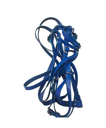Halter for Horse Heavy Duty Adjustable Tied Halter with Chin & Throat Snap Comfortable Padded Nylon Horse Halter Universal for Training Equestrian Grooming Rowces Blue