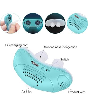 Electric Anti Snoring Device - Safe, Comfortable, Obvious Effect - Mint Green - For Men, Women of All Nose Shapes and All Ages - 1PCS - Buy Online on GoSupps.com
