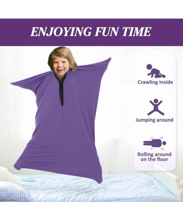 Sensory Body Sock for Kids 55x28 | Full-Body Wrap to Relieve Stress | Ideal for Autism & Anxiety | Purple | Size L (140-160CM) - Buy Online on GoSupps.com