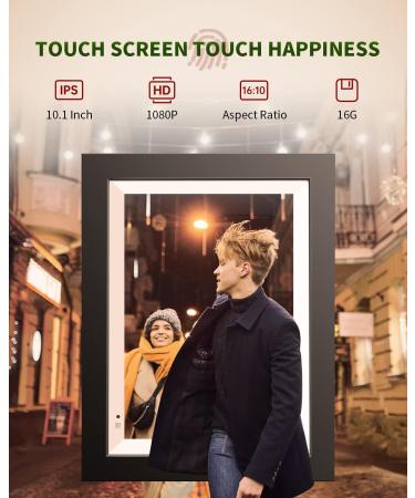 10.1 MOOLINK WiFi Digital Photo Frame - Touch Screen, HD Display, 16GB Storage - Share Photos via Email, App, USB Drive, SD Card - Black - Buy Online on GoSupps.com