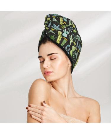 Succulent Microfiber Hair Towel - Super Absorbent Wrap for Women - Quick Dry Coral Velvet Cap for Long Short Curly & Thick Hair - Buy Online on GoSupps.com