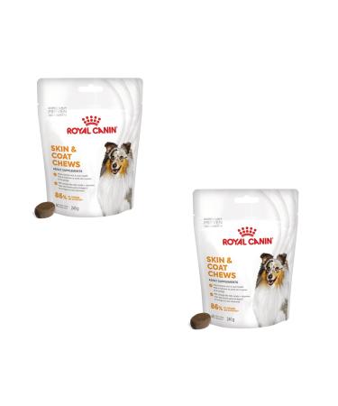 Royal Canin Skin Coat Chews | Double Pack | 2 x 240 g | Snacks for Adults Dogs of All Sizes & Breeds | In Resealable Bag | Developing with Veterinarians | With Poultry Protein
