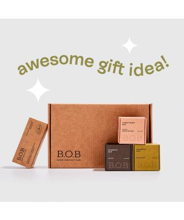 B.O.B Mini Trial Pack: Shampoo Bar & Conditioner Bar | Hair Care Set | Natural Vegan | Eco-friendly & Plastic Free | Zero Waste - Buy Online on GoSupps.com