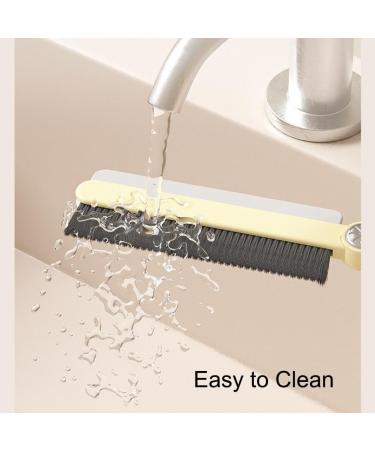 Multi-Function Rotating Crevice Cleaning Brush 2024 Upgrade Thin Gap Cleaning Brush with Squeegee Hard Bristle Crevice Gap Brush Corners Cleaning Tool for Cleaning Bathroom Kitchens Tile Floors (C White+yellow(2pcs) - Buy Online on GoSupps.com