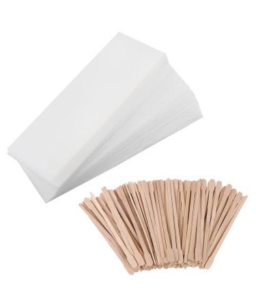 Lanjue 150 Pcs Wax Strips Kit Including 50 Pcs Paper Wax Waxing Strips Non-Woven Wax Strips 100 Pcs Wax Applicator for Body Hair Facial Removal - Buy Online on GoSupps.com