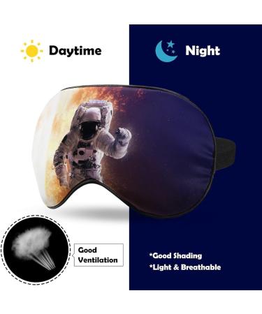 Astronaut Alone in Space Sleep Mask Eye Cover for Sleeping Blindfold with Adjustable Strap Blocks Light Night Travel Nap for Men Women - Buy Online on GoSupps.com