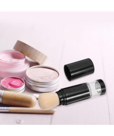 Healeved Retractable Blush Brush Refillable Loose Powder Bottle Jar Travel Makeup Brush Liquid Foundation Brush with Cap for Highlighter Contour Cosmetics B Black 2 - Buy Online on GoSupps.com