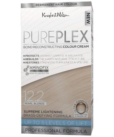 Knight & Wilson PurePlex Pearl Blonde Permanent Hair Colour Dye. Protect Restore and Nourish with Aminofix. 12.2 Pearl Blonde. 100% Grey Coverage. 12.2 Pearl Blonde 50 ml (Pack of 1)