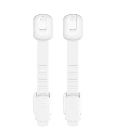 JAZZZNAP Child Safety Strap Locks for Cabinet, Refrigerator, Oven, Toilet, Drawer, Trash can etc, Adjustable Length, Strong Glue is Not Easy to Fall Off, 2 Packs