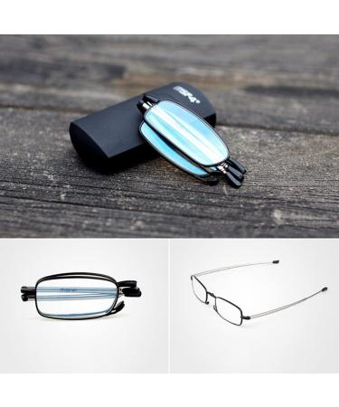 Zjiex Foldable Reading Glasses +2.0 | Blue Light Blocking Collapsible Black & Red Glasses for Men & Women | Presbyopia Solution with Case - Size 2.25 - Buy Online on GoSupps.com