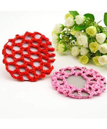 Handmade Knit Mesh Hair Bun Cover Snood Set - 12 Pieces, Assorted Colors - Buy Online on GoSupps.com