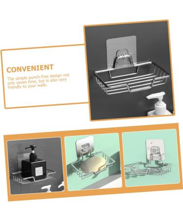 Amosfun 5pcs Stainless Steel Soap Holder Soap Holder for Shower Wall Soap Rack Stainless Steel Soap Wall-mount Holder Soap Bar Sink Drain Self-draining Soap Boxes Soap Dish Holder Square - Buy Online on GoSupps.com