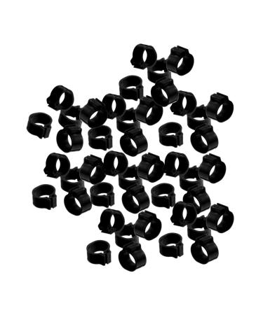 Beavorty 300 pcs Supplies Portable for Identification Clip White Leg Bird Parakeets Band Bands Pigeon Black 1.3X1.3CMx3pcs Blackx3pcs