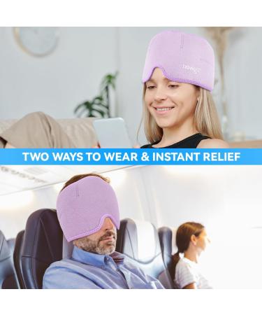 NEWGO Migraine Relief Head Ice Wrap - Hot Cold Therapy Headache Hat for Chronic Migraine and Stress Relief (Purple) - Buy Online on GoSupps.com
