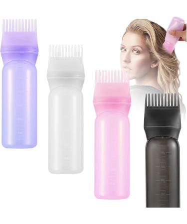 FCSNJH Hair Oil Applicator Set - 4 Colorful 160ml Bottles for Easy Hair Care & Oiling | Perfect for Hair Dye & Rosemary Oil - Buy Online on GoSupps.com