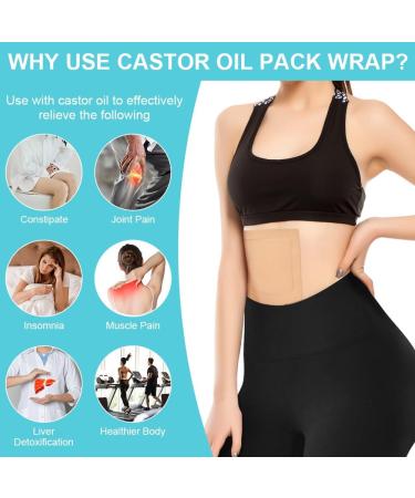 Acwoo Castor Oil Packs - 10pc Organic Self-Adhesive Kit for Sleep Digestion & Constipation Relief (22x19.5cm) - International Shipping Available - Buy Online on GoSupps.com