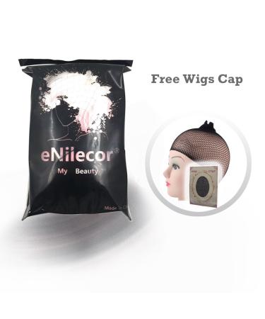 eNilecor Short Light Blonde Bob Wig 12 Straight with Bangs + Free Wig Cap - Buy Online on GoSupps.com