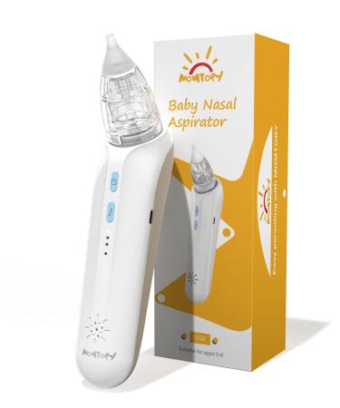 Nasal Aspirator for Baby, MOMTORY Electric Baby Nose Sucker, Powerful Booger Sucker Nose Cleaner with 3 Speeds of Suction, Music Function, 2 Silicone Tips, Fast Charging for 60 Days Use