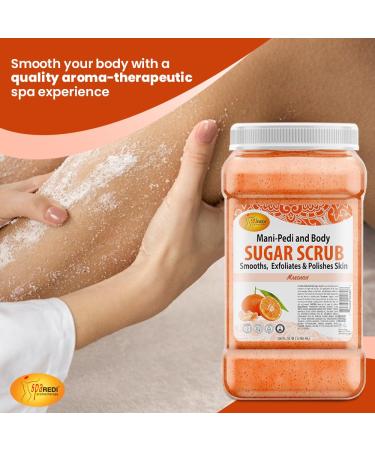 SPA REDI Sugar Body Scrub - Mandarin 128 Oz | Exfoliating Moisturizing & Hydrating Body Exfoliator for Smooth Fresh Skin - Buy Online on GoSupps.com