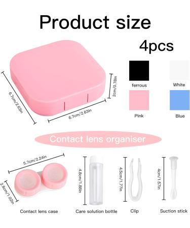 GEARMAX 4-Piece Contact Lens Storage Set | Portable Cases with Tweezers & Mirror | Ideal for Home & Travel - Buy Online on GoSupps.com