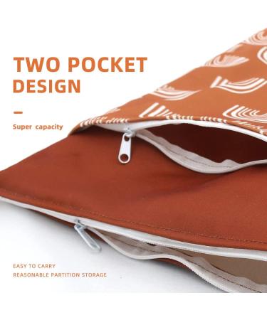 Wet Dry Bags for Baby Cloth Diapers & Breast Pump Parts - 2 Pack Waterproof Reusable with Dual Zippered Pockets & Handle - Multicolor - Buy Online on GoSupps.com