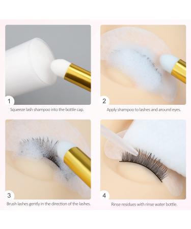 EMEDA 100ml Rose & Tea Tree Lash Shampoo for Eyelash Extensions - Oil-Free Foam Cleanser for Lash Bath - Buy Online on GoSupps.com