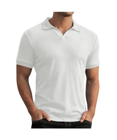 T shirt men monochrome short arm basic t shirt v-neck gym shirt dad shirt light men tshirt regular fit running shirt comfort summer shirt casual oversize tshirt xl white